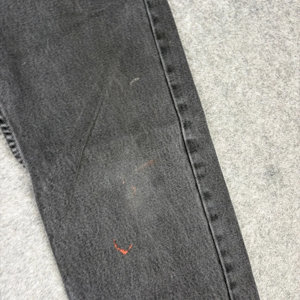 Levi's 505 Straight Leg Jeans‎ Mens 33x32 Faded Black Distressed Denim Workwear